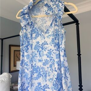 Tuckernuck Blue and White Floral Dress